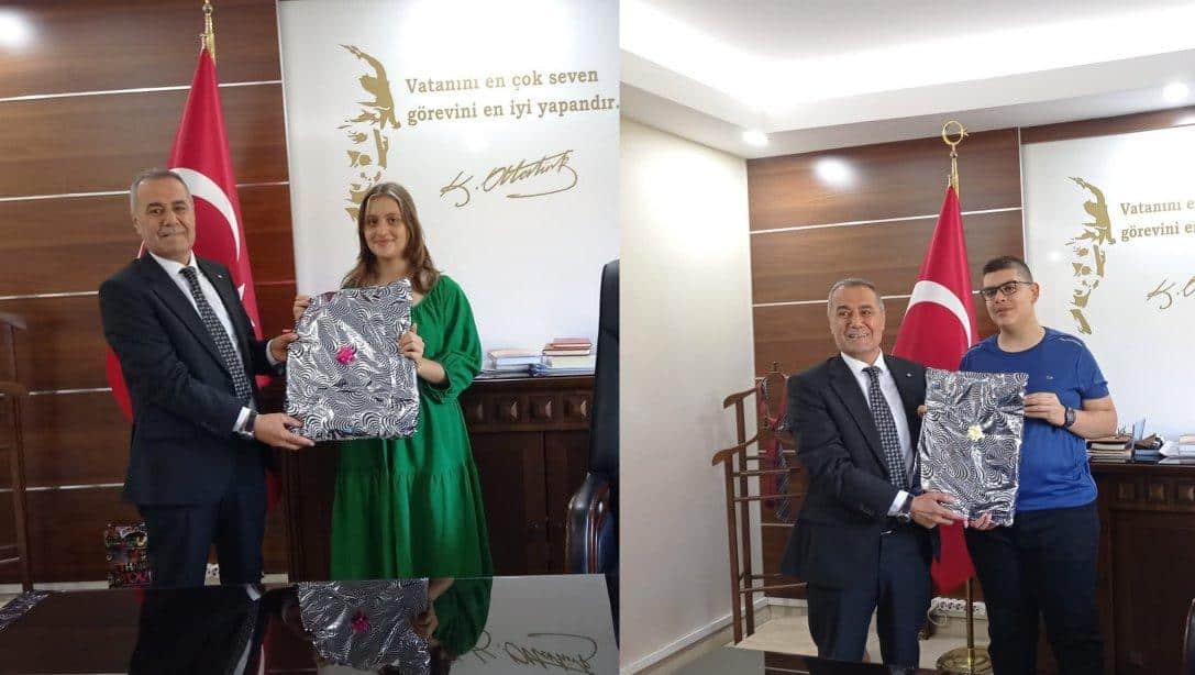Milli Eğitim Müdürümüz Mustafa Şimşek , LGS   ilçe birincilerini ağırladı